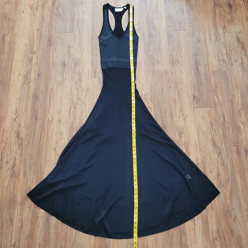 A.L.C. Dress Sz XS Black Maxi Long Racerback Stretch Rayon Knit Partially Lined - Picture 15 of 16